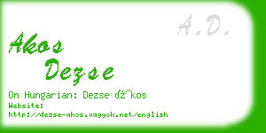 akos dezse business card